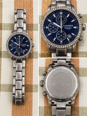 Akribos XXIV Crystal Bezel Chronograph Watch